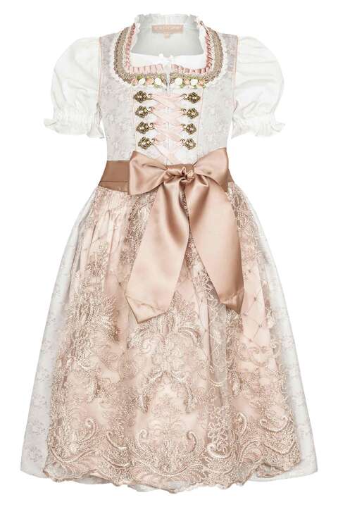 Kinder Dirndl mit Bluse hellgrau