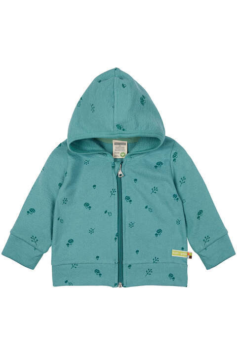 Jacke mit Kapuze Waldmotive Baby und Kleinkind trkisgrn