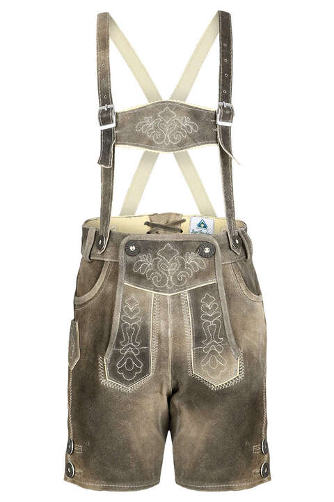 Kinderlederhose kurz schiefer bestickt