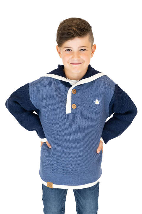 Kinder Trachten Janker-Hoodie dunkelblau