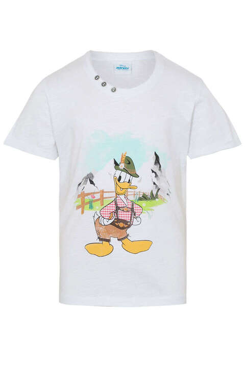 Kinder Trachten-T-Shirt mit Donald Duck-Motiv weiß