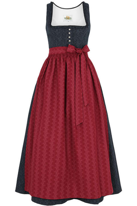 Baumwoll-Wasch-Dirndl lang blau