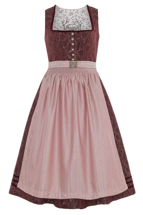 Midi Dirndl bordeaux rosa