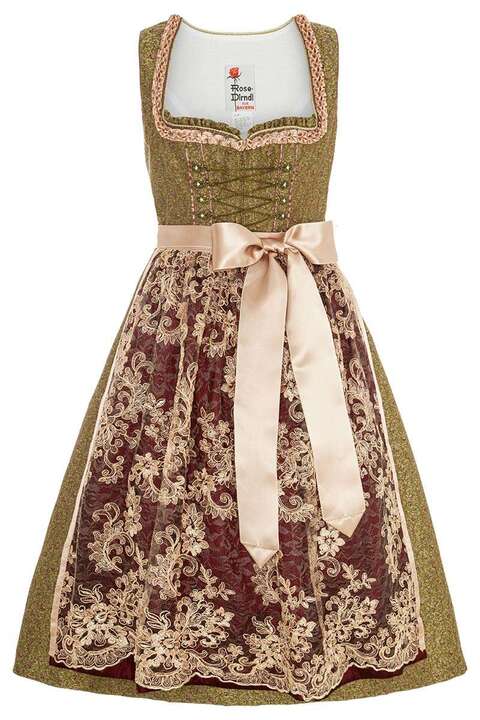 Midi-Dirndl Gold-Rosa