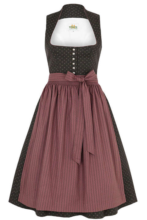 Baumwoll-Wasch-Dirndl grau altrosa