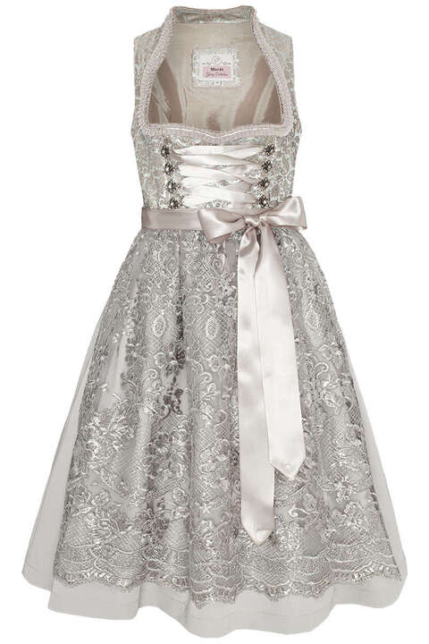 Mididirndl Pailletten Schrze hellblau silber