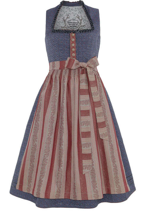 Midi Dirndl marine weinrot