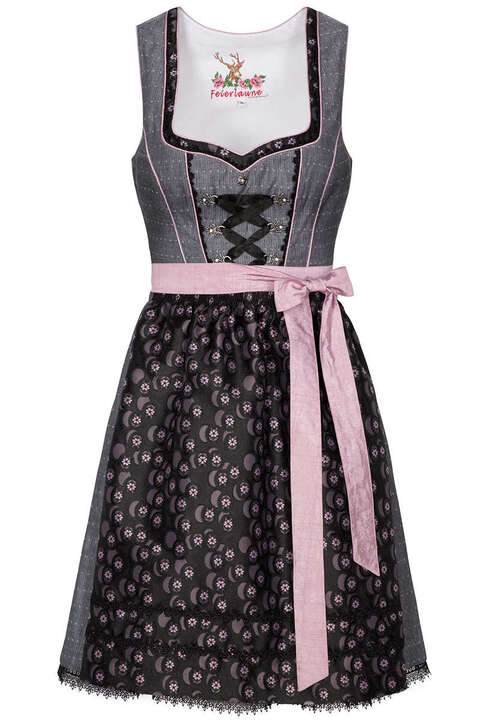 Mini Dirndl schwarz altrosa