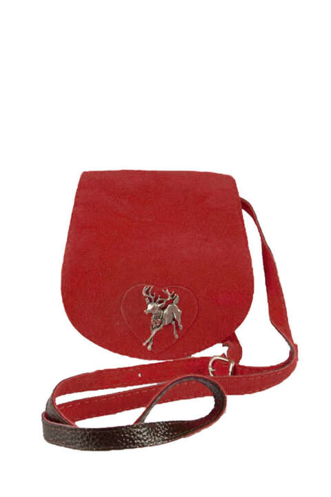 Schultertasche mit Hirsch-Applikation rot