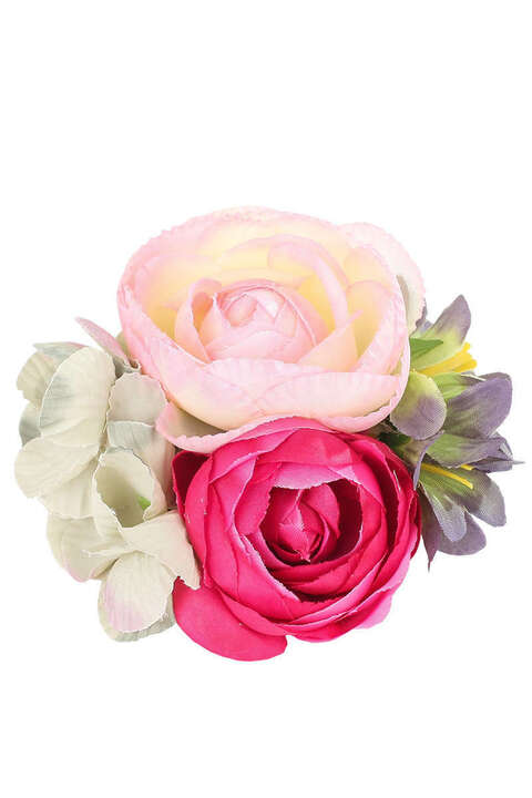 Trachten Blumenclip Haar- oder Hutschmuck pink rosa