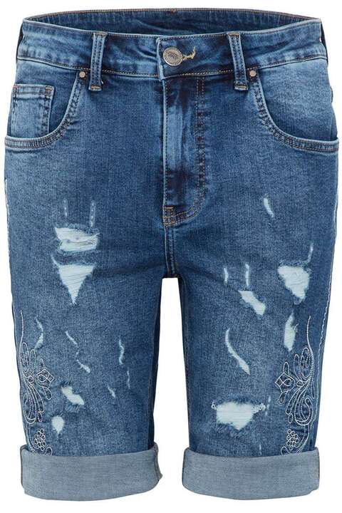 Herren Jeans Stickerei blau