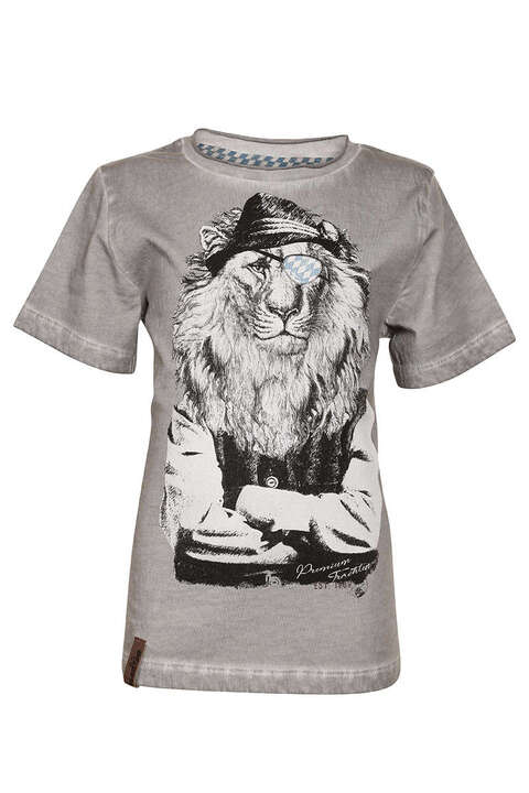 Kinder T-Shirt Lwe Leopold grau