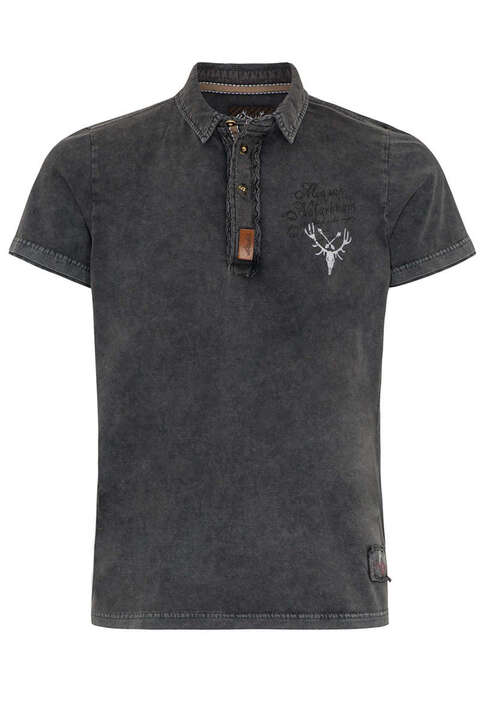 Herren Polo-Shirt  In da Wuidnis dahoam anthrazit