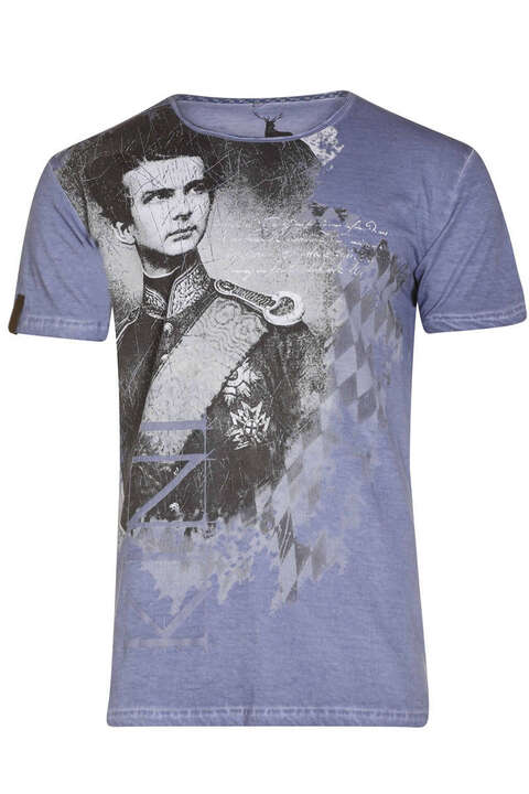 Herren T-Shirt mit Ludwig II blau