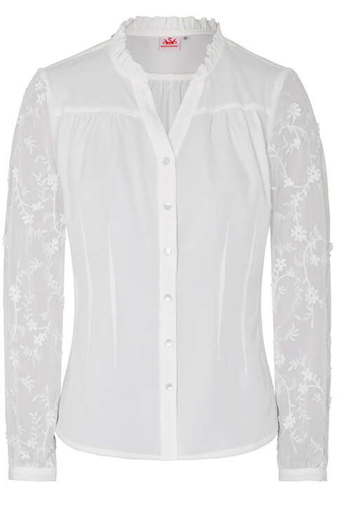 Damen Bluse Langarm offwhite