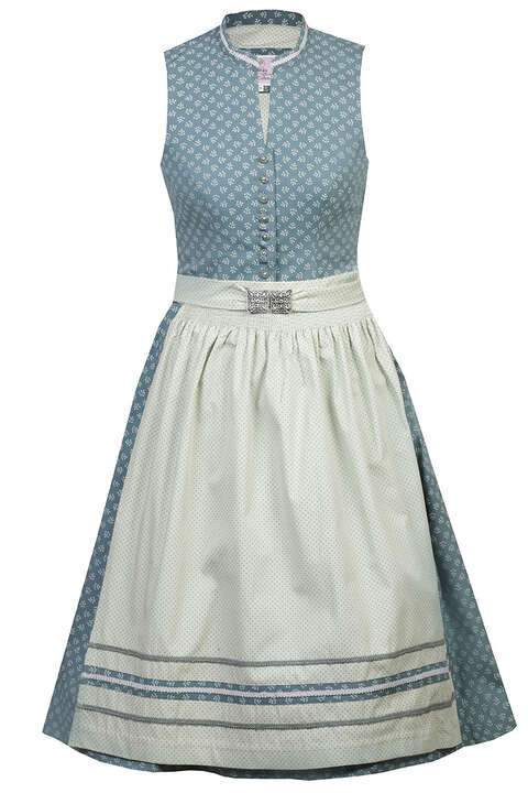 Mini-Dirndl hochgeschlossen salbeigrn