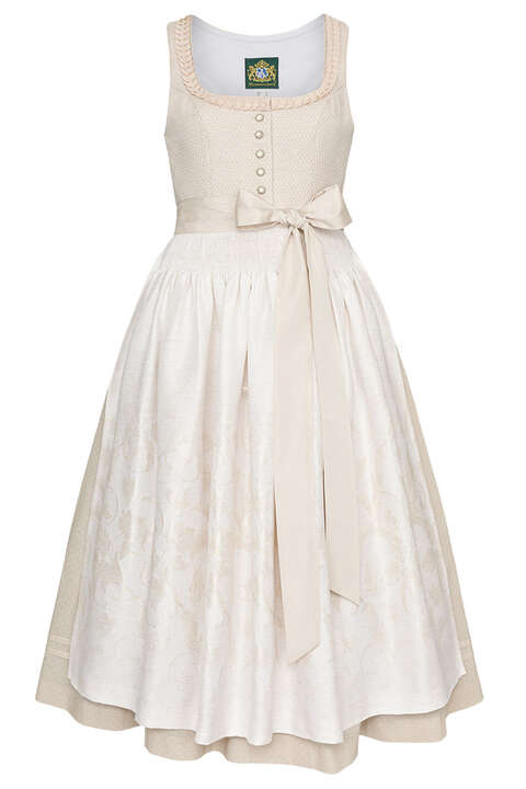 Brautdirndl Hochzeitsdirndl lang ecru beige