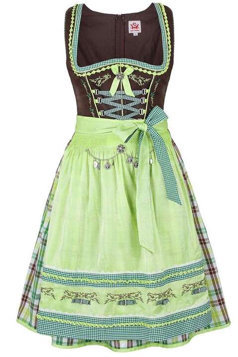 Dirndl kurz braun-grn