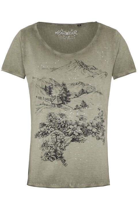 Damen T-Shirt mit Bergmotiv oilv