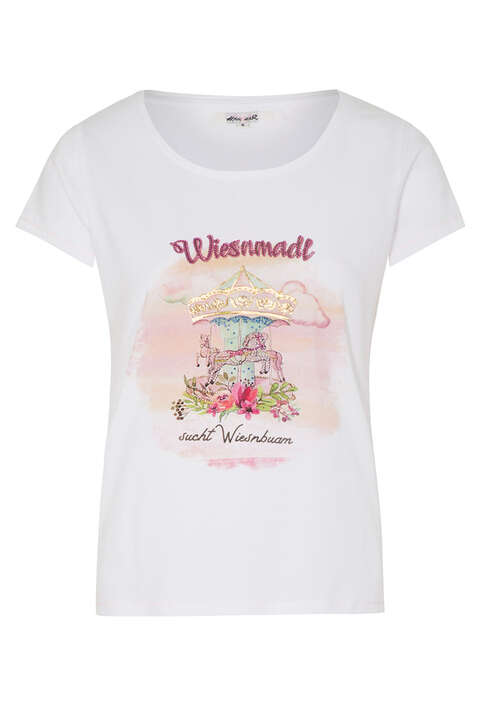 Damen T-Shirt 'Wiesenmadl' weiss