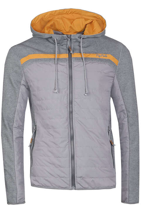 Herren Jacke Outdoor mit Kapuze grau/honig