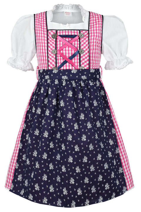 Kinderdirndl pink blau mit Bluse