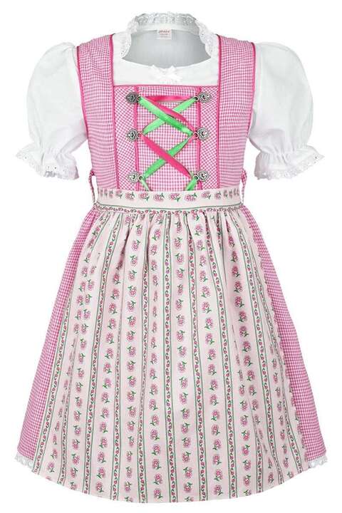 Kinderdirndl rosa grn mit Bluse
