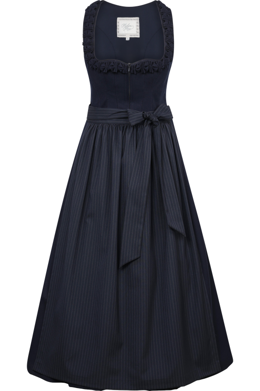 Damen Dirndl lang Madam Marie MM-ELYNARA/80 midnight - Vorderansicht