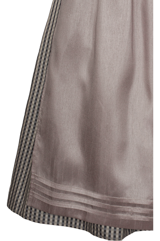 Damen Midi-Dirndl Karomuster Spieth & Wensky KARMA/75 in TAUPE - Vorderansicht Detail unten
