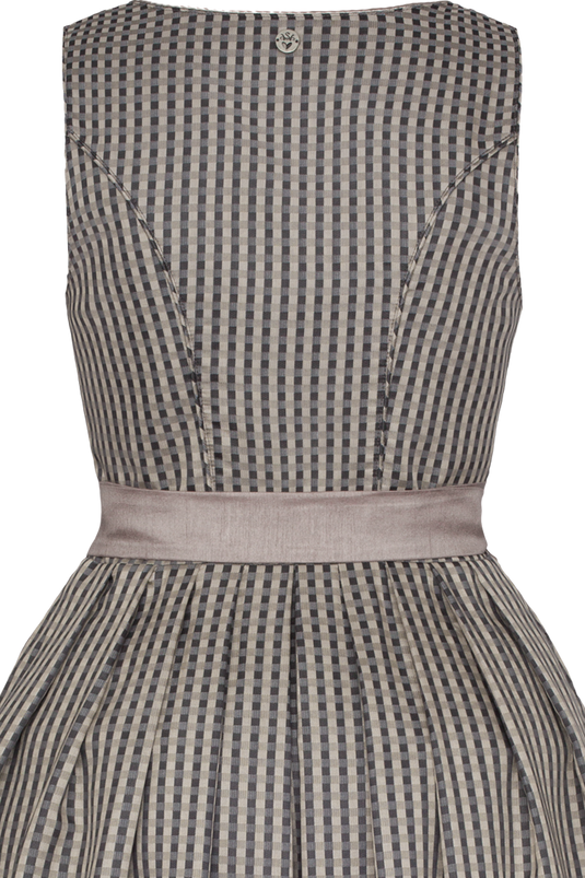 Damen Midi-Dirndl Karomuster Spieth & Wensky KARMA/75 in TAUPE - Rückansicht Detail oben