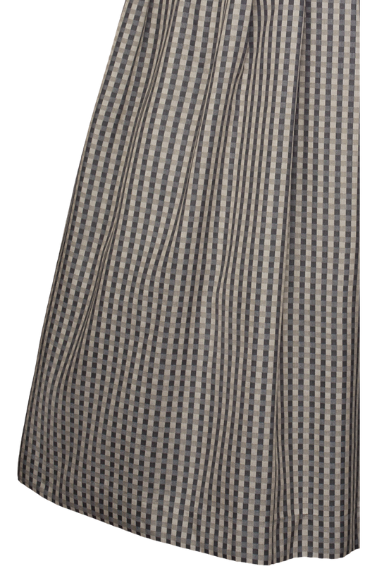 Damen Midi-Dirndl Karomuster Spieth & Wensky KARMA/75 in TAUPE - Rückansicht Detail unten