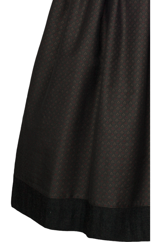 Damen Midi-Dirndl mit Puffärmel Spieth & Wensky KENSIE/75in DUNKELGRÜN - Rückansicht Detail unten