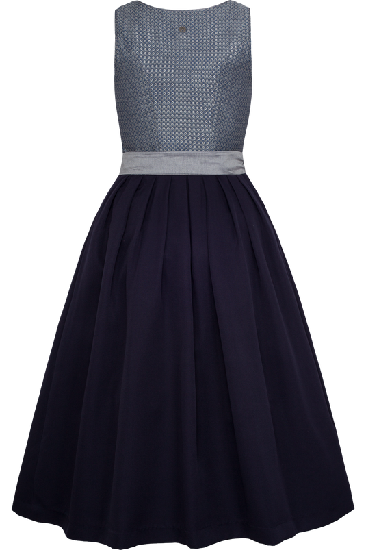 Damen Midi Dirndl Spieth & Wensky KITZ/80 in BLAU - Rückansicht