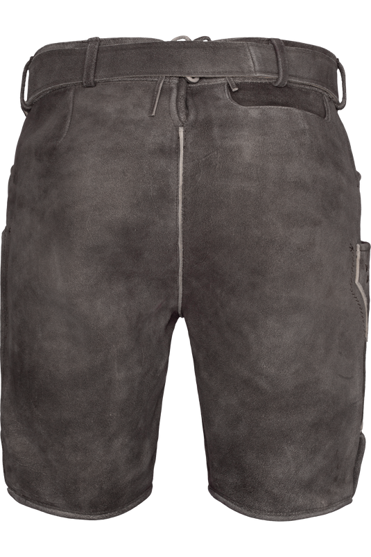 Herren Lederhose kurz Geweih & Silk PEDRO WILDBOCK M. GÜRTEL in BISON/SCHOKO - Rückansicht