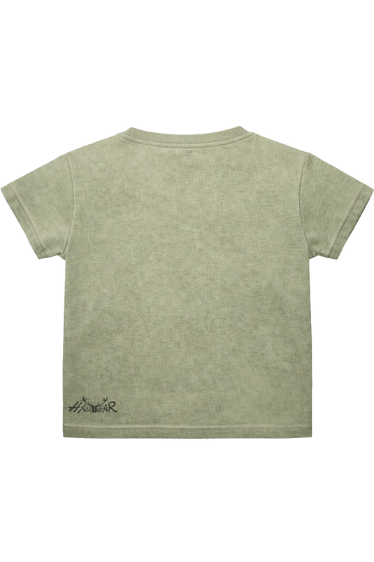 Kinder Trachtenshirt mit „Dickschädel“ Print - oliv