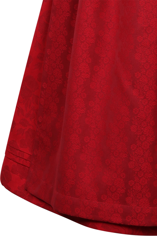 Midi-Dirndl floral mit Rüschen-Details - chili