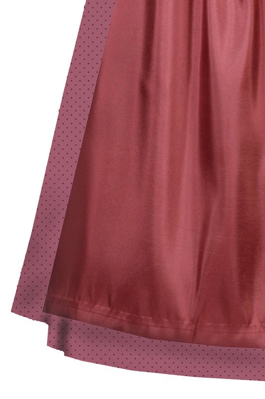 Midi-Dirndl mit Samtoberteil und Broschenschließe - rubinrot
